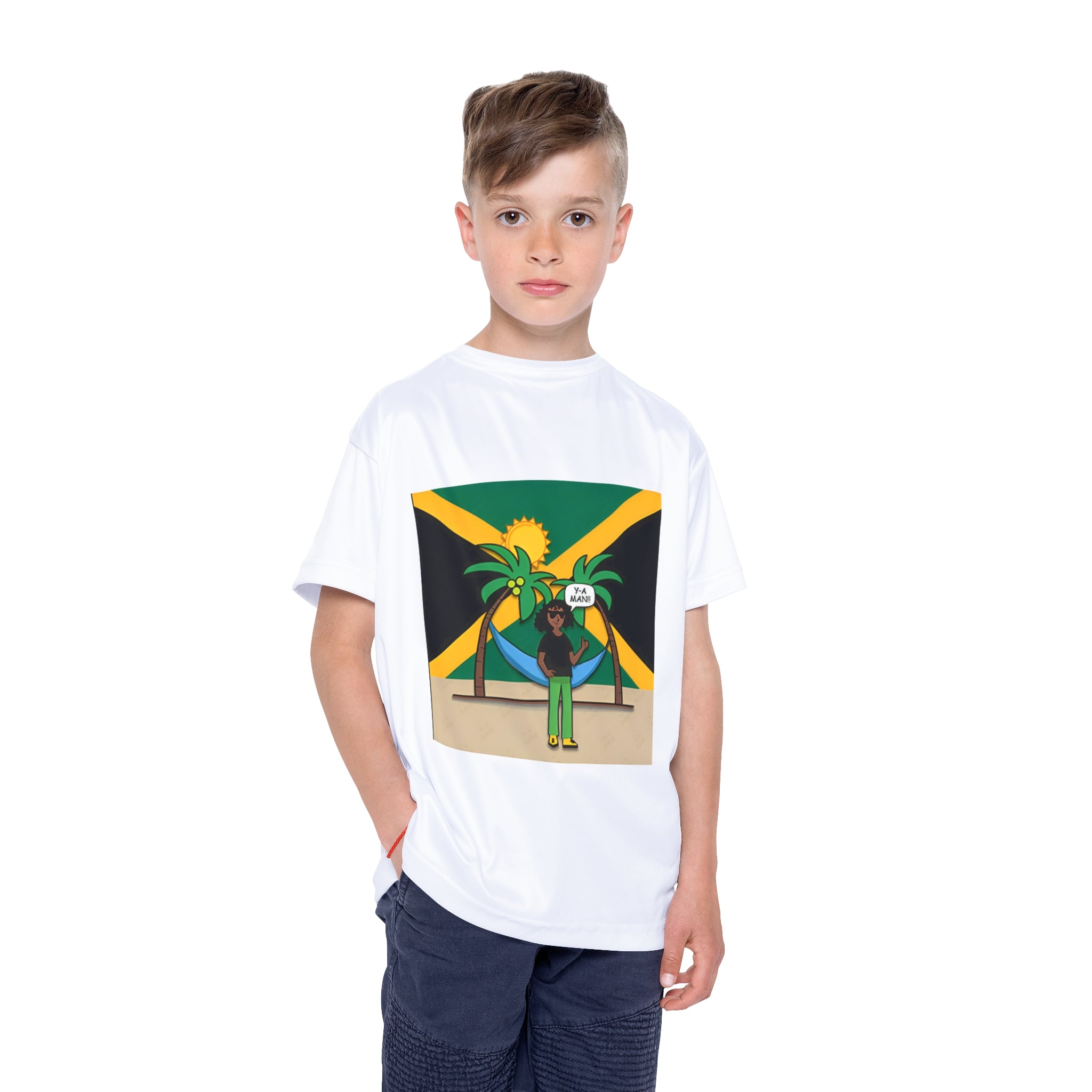 Jamaican Vibes Kids Sports Jersey, Youth Athletic Shirt, Summer Sports Tee, Travel Gift, Island Life Jersey, Kids Beachwear