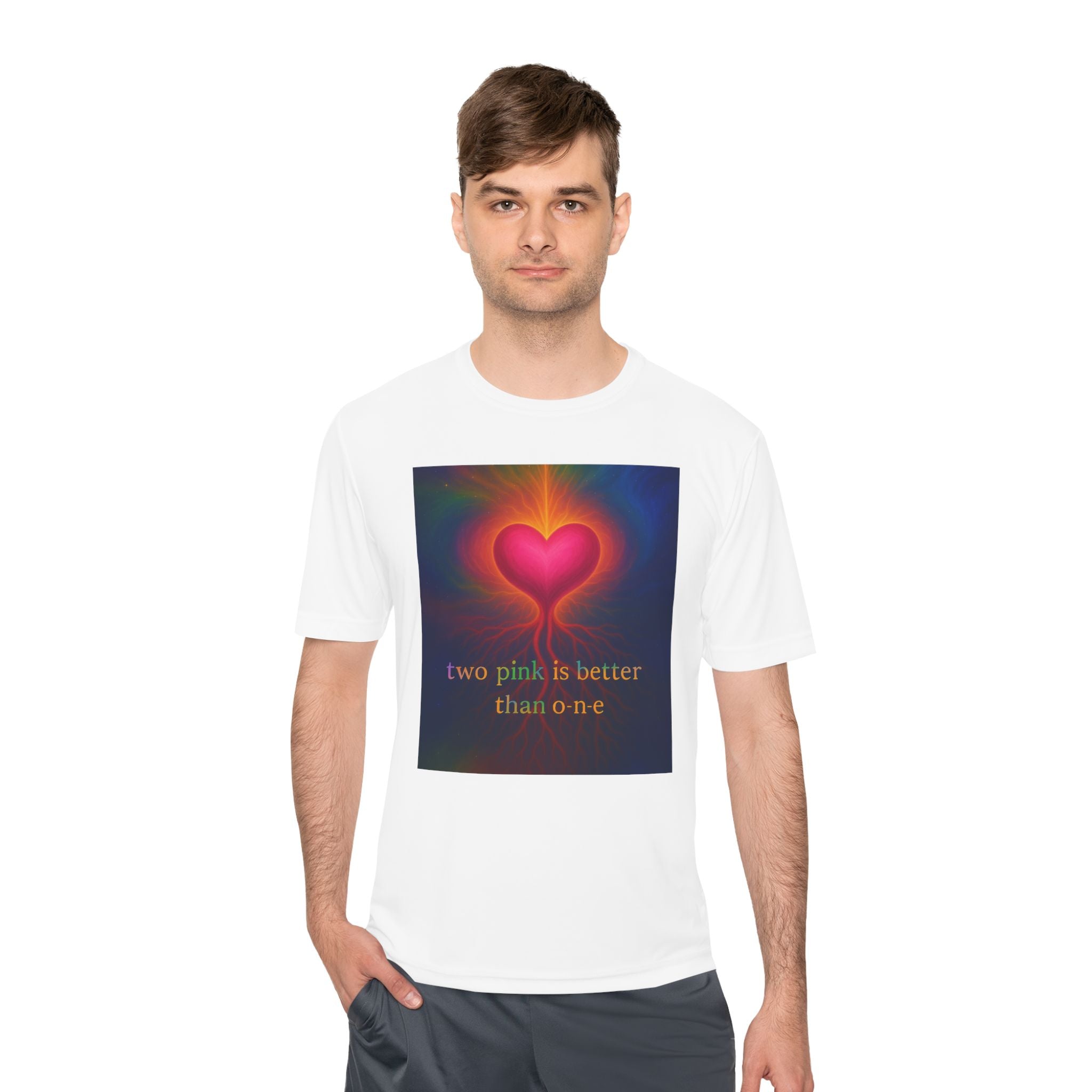Heartfelt Love Unisex Moisture Wicking Tee - "Two Pink Is Better Than One"
