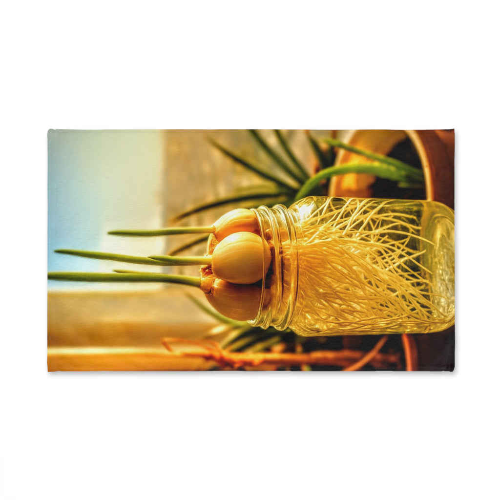 Botanical Hand Towel - Fresh Garlic Bulb Design | Kitchen Decor