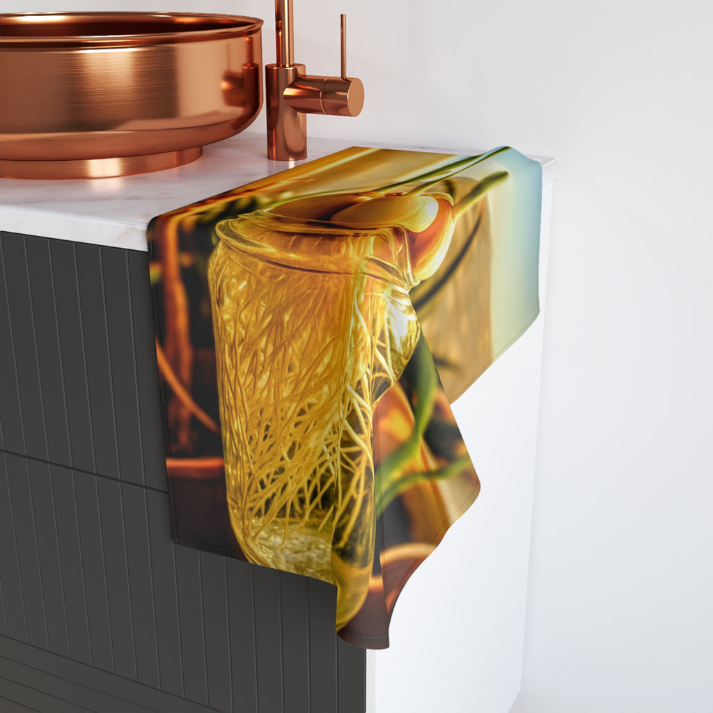 Botanical Hand Towel - Fresh Garlic Bulb Design | Kitchen Decor