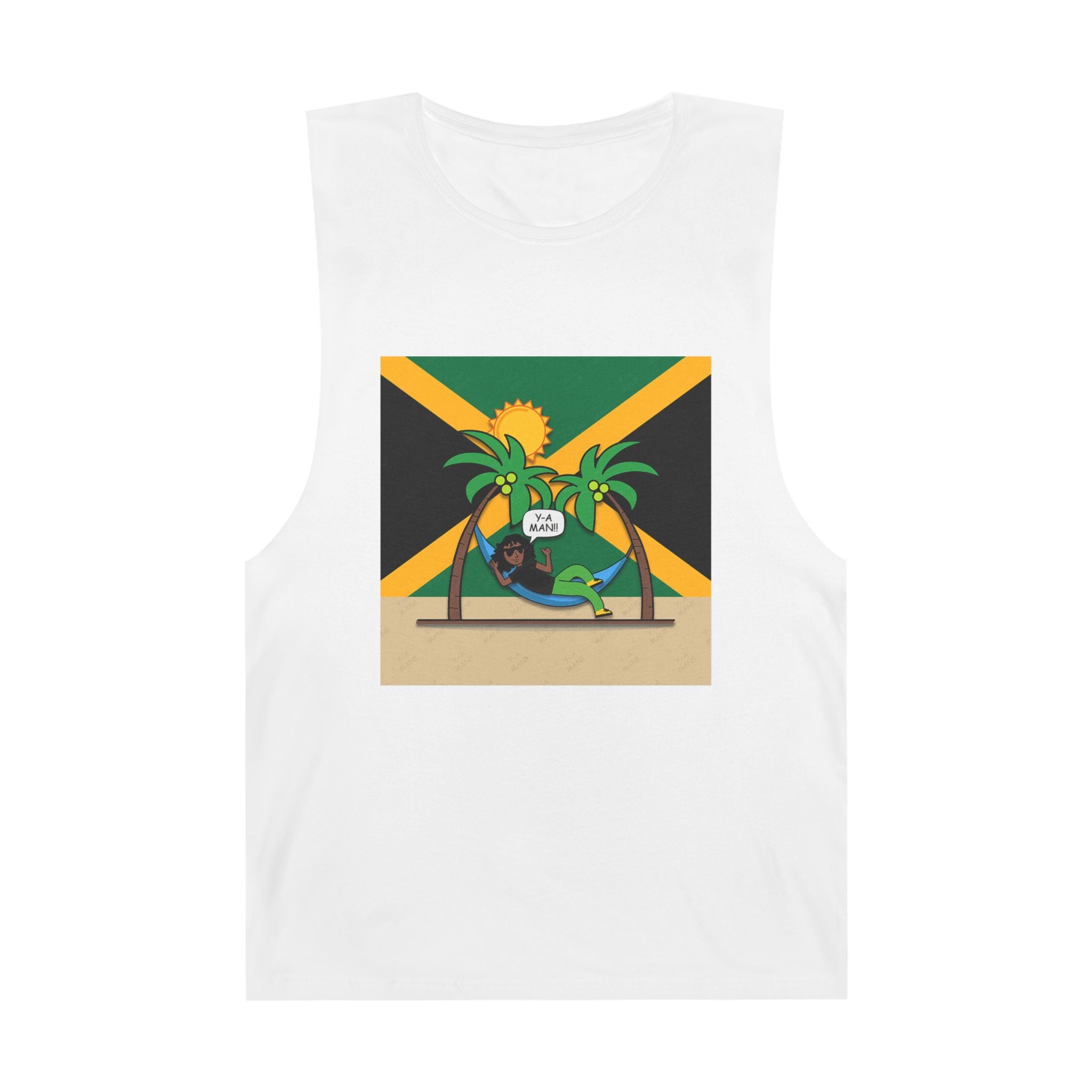 Unisex Barnard Tank with Tropical Vibes, Perfect for Summer, Beach Days, Casual Wear, Vacation, Gift for Him or Her