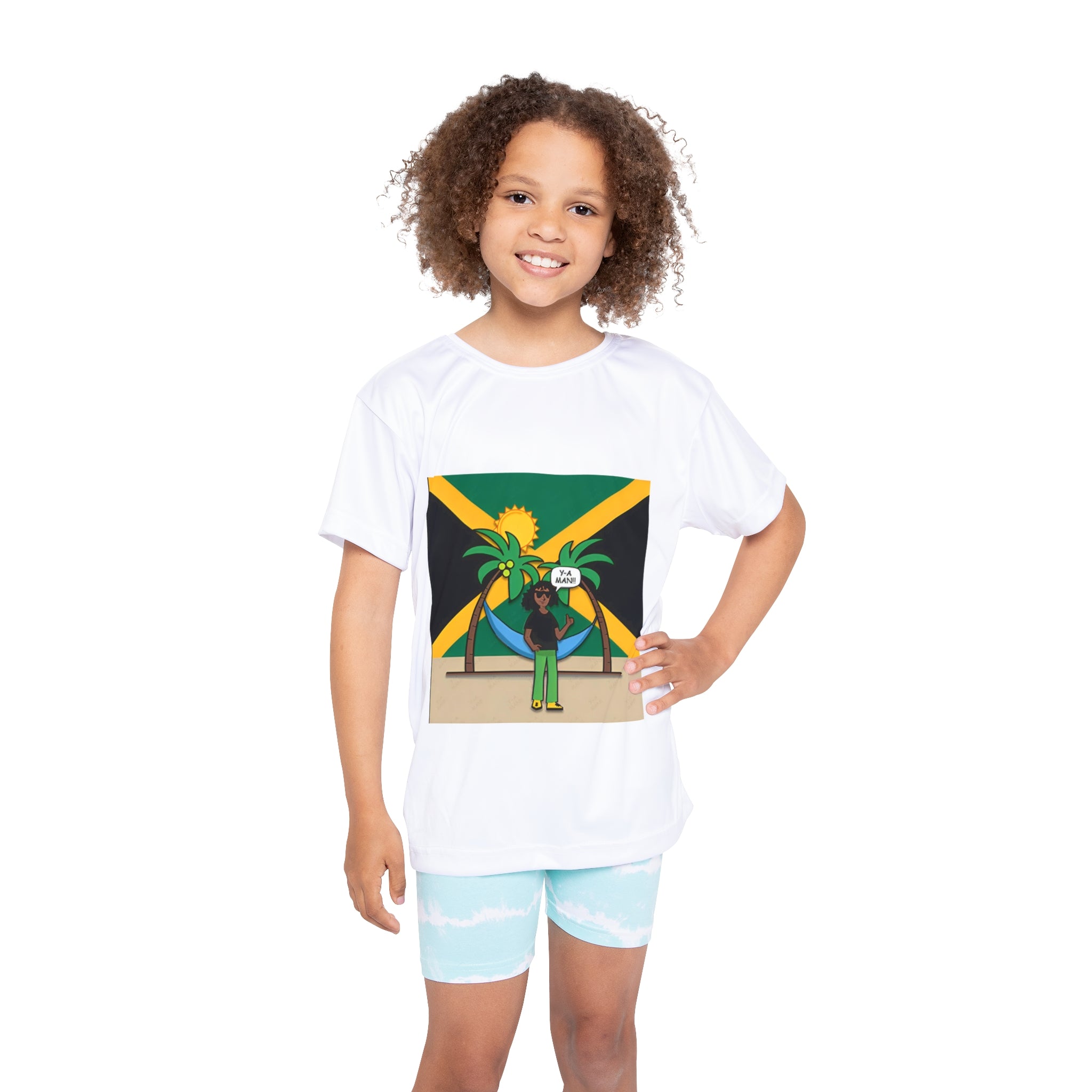 Jamaican Vibes Kids Sports Jersey, Youth Athletic Shirt, Summer Sports Tee, Travel Gift, Island Life Jersey, Kids Beachwear