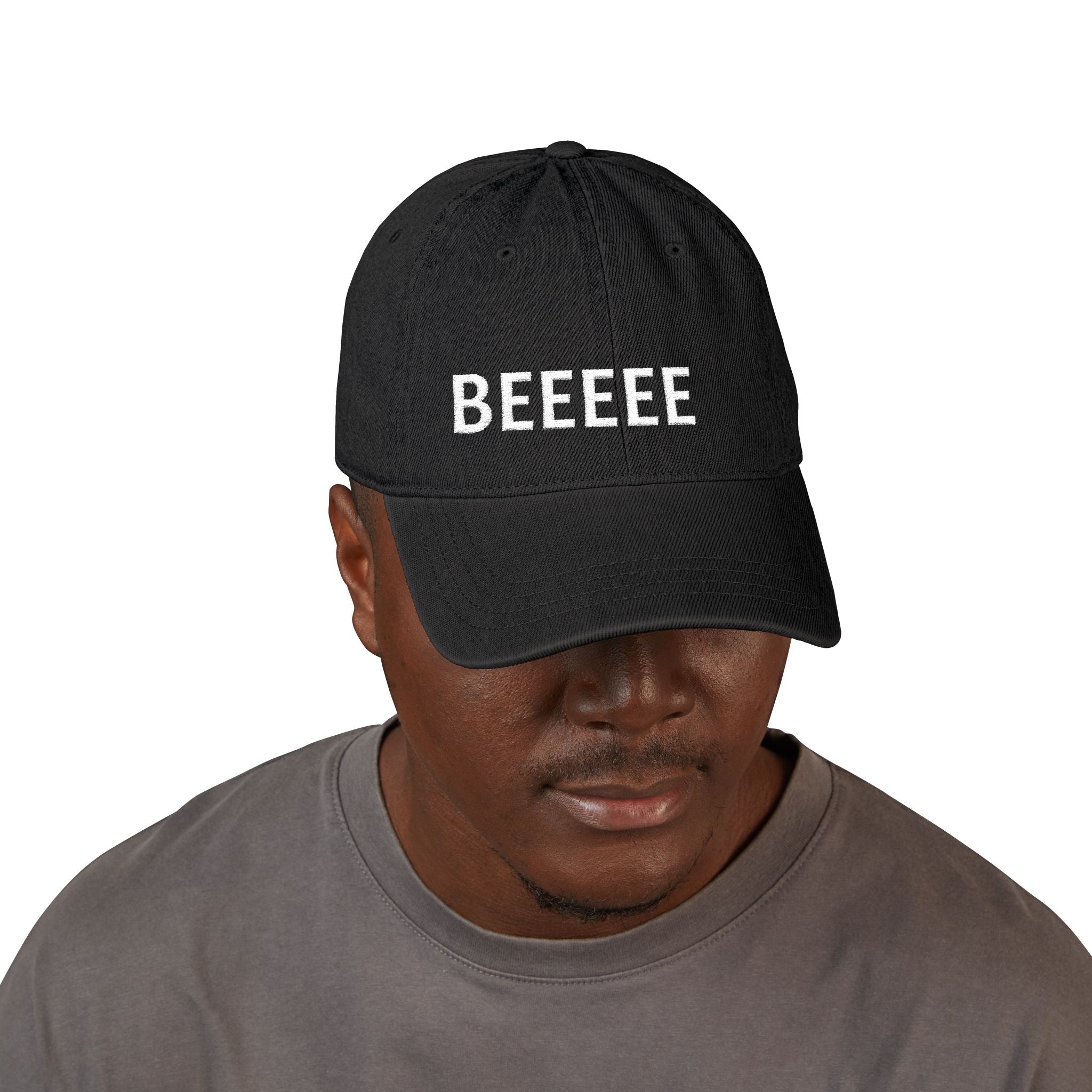 Embroidery Denim Hat with Fun 'BEEEEE' Design, Trendy Baseball Cap, Perfect Gift for Friends, Casual Wear, Summer Accessories