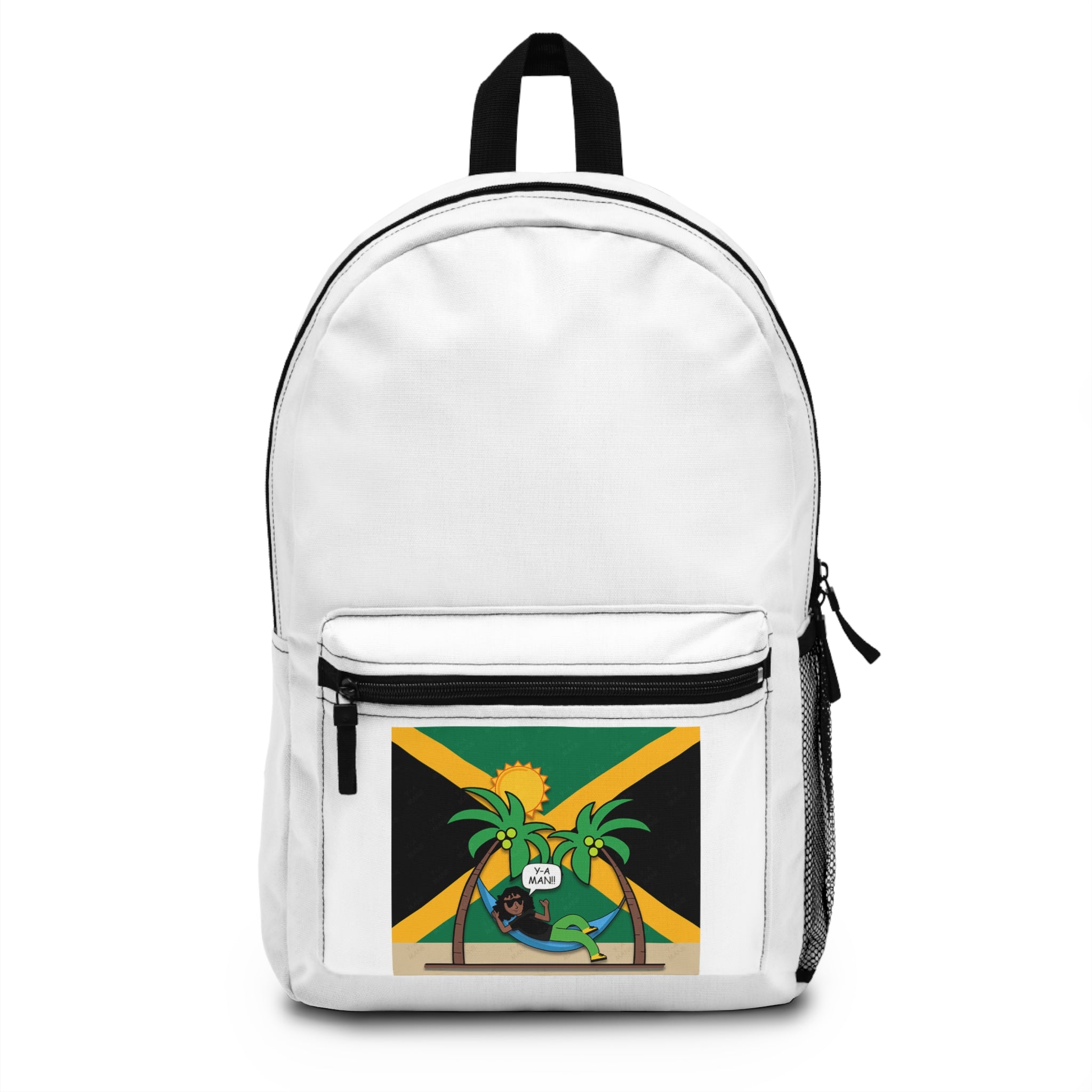 Jamaican Vibes Backpack, Travel Gear, School Bag, Tropical Style, Vacation Essentials, Gift for Wanderers