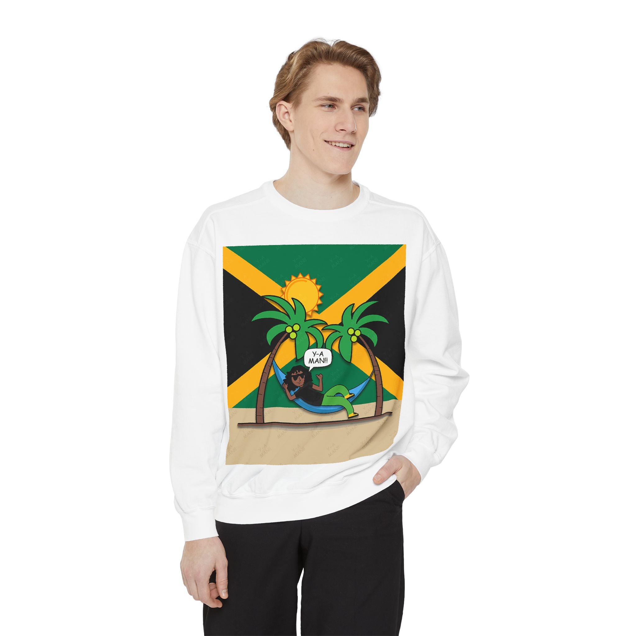 Caribbean Vibes Sweatshirt | Unisex Garment-Dyed Sweatshirt, Beach Vibes, Tropical Apparel, Summer Fashion, Gift for Him/Her