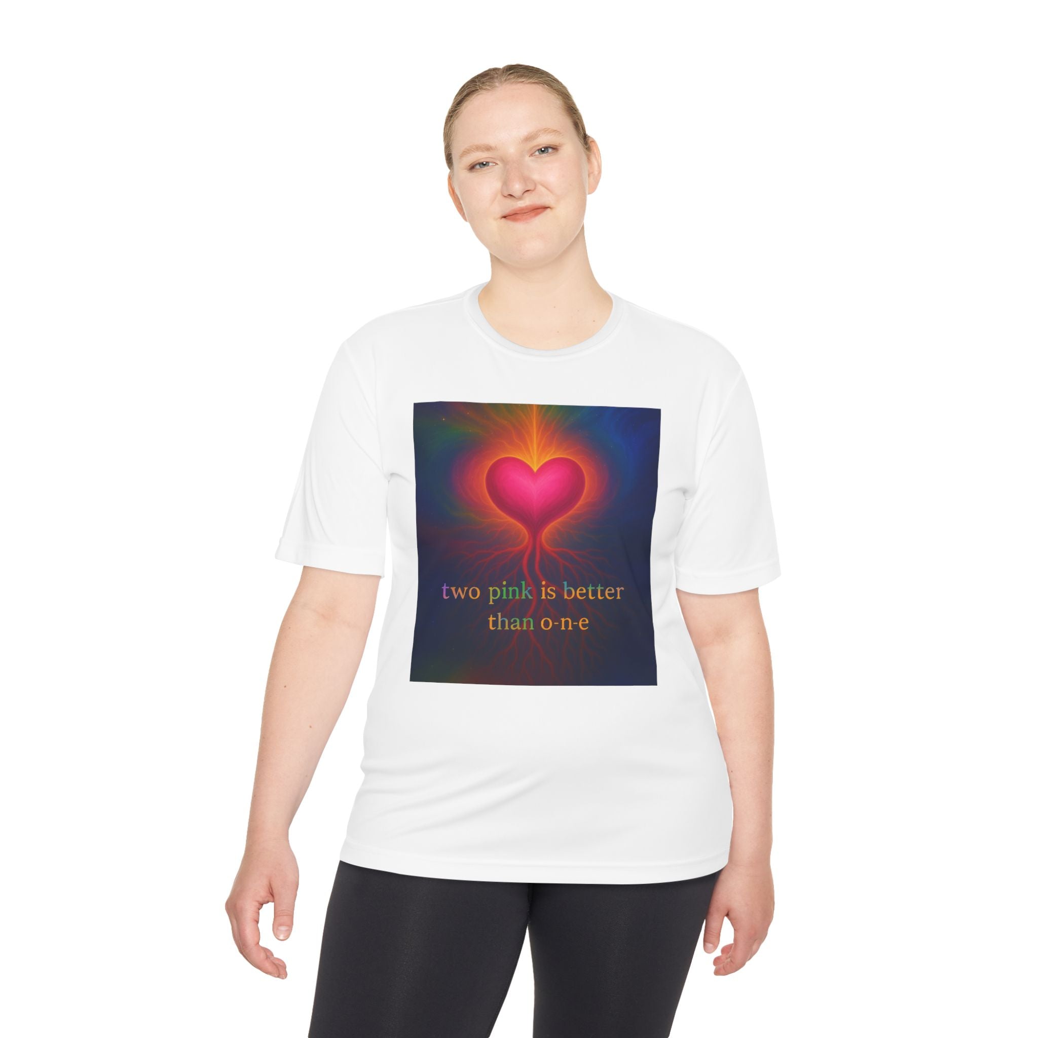 Heartfelt Love Unisex Moisture Wicking Tee - "Two Pink Is Better Than One"